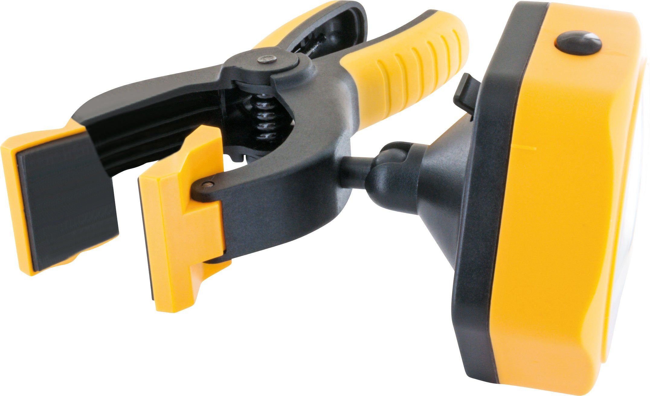 Schwaiger LED Arbeitsleuchte WLK250, mit und ohne Klammer verwendbar, magnetisch, gummierte Klammer zur rutschfesten Fixierung, rotierbares Kugelgelenk, COB-LED, Weiß, rotierbares Kugelgelenk, abnehmbare Lampe