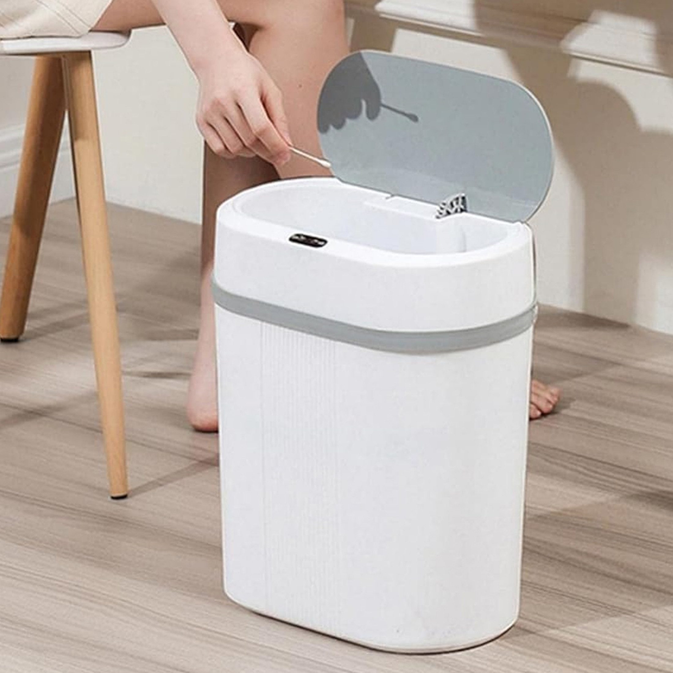 Masbekte Mülleimer 12L Intelligenter Sensor Mülleimer, Wasserdichter Abfalleimer, Infrarotsensor Mülleimer, Automatik Mülleimer, Abfallbehälter