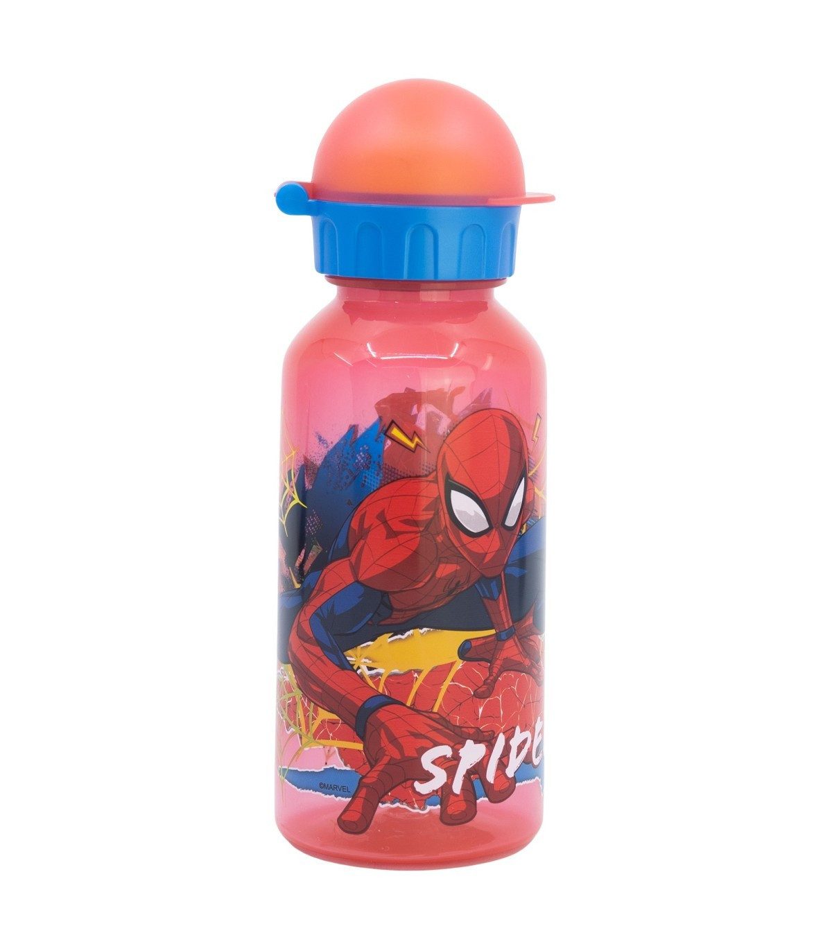 Spiderman Trinkflasche Kinder Trinkflasche 370 ml Schulflasche mit Sicherheitskappe