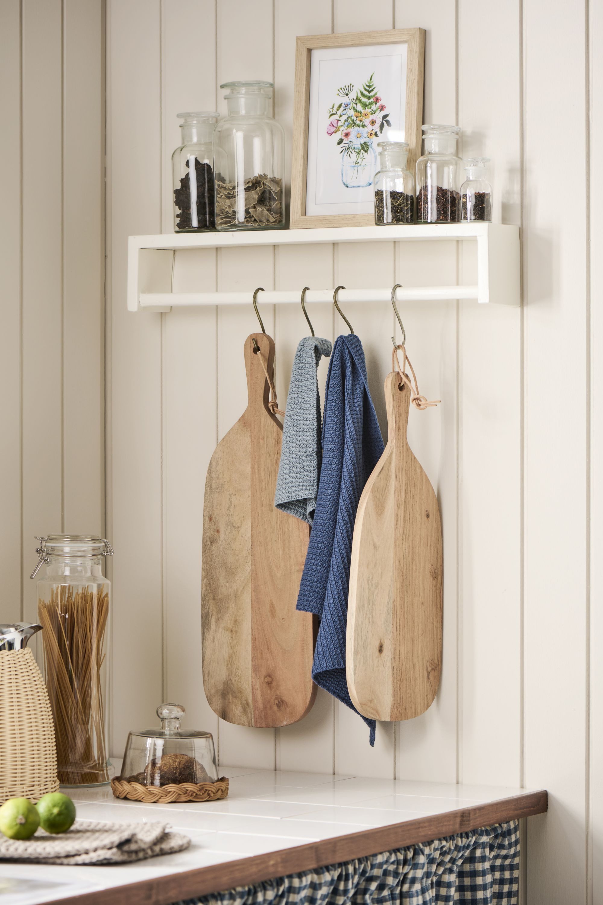 Ib Laursen Wandregal Ib Laursen - 1x Wandregal Drehbar Querstange oder Vorderkante Holz