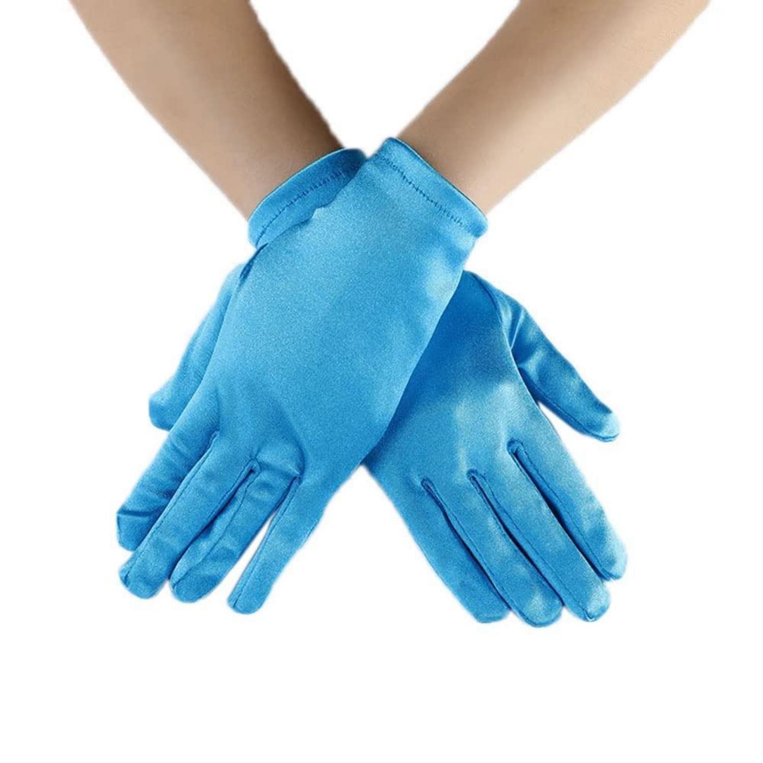 LuxusKollektion Abendhandschuhe Handschuhe Damen Kurz Blau See Elegant (1-St)
