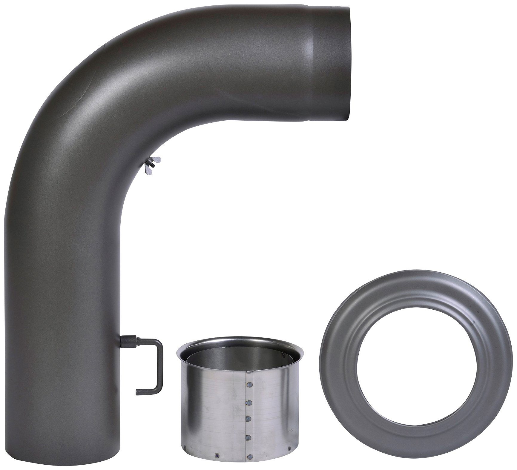 Firefix Ofenrohr, (Set), Bogen, 150 mm, 90 °, gezogen, Stahlblech