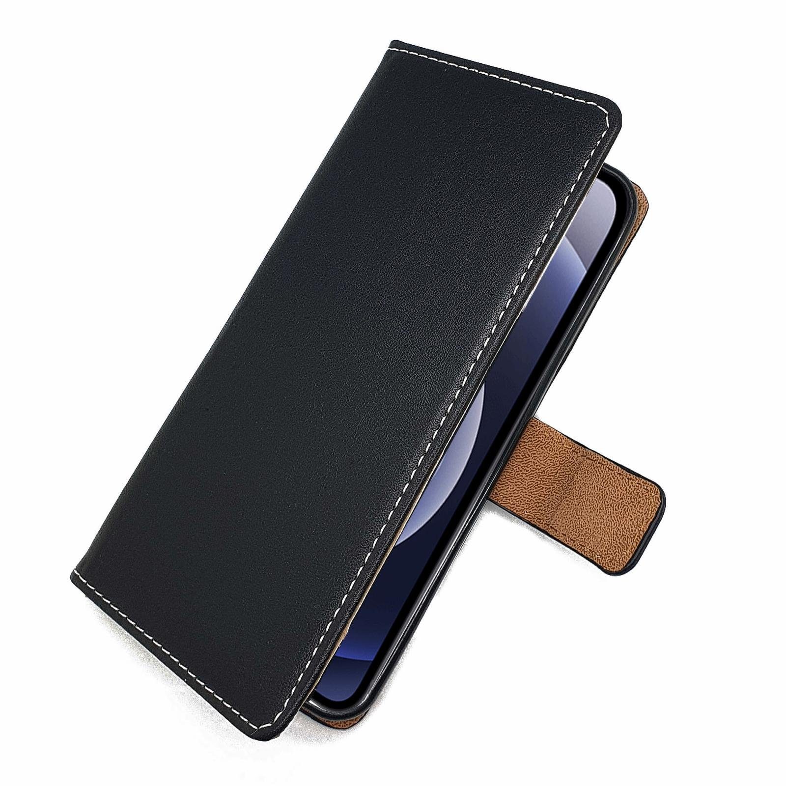 Numerva Handyhülle Bookstyle Etui für Samsung Galaxy M33 5G, Handy Tasche Schutzhülle Klapphülle Flip Cover Schwarz