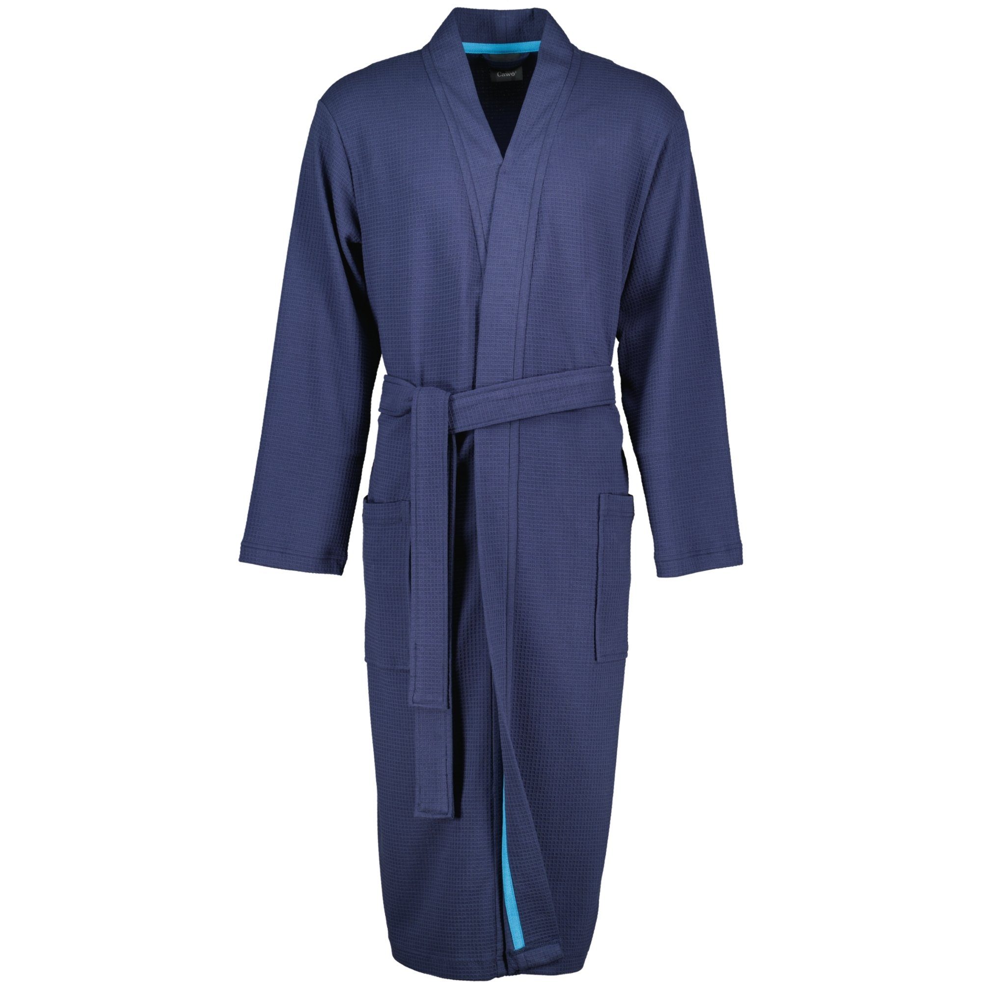 Cawö Home Herrenbademantel 816 Kimono Pique, Kimono, 100% Baumwolle, extraleicht
