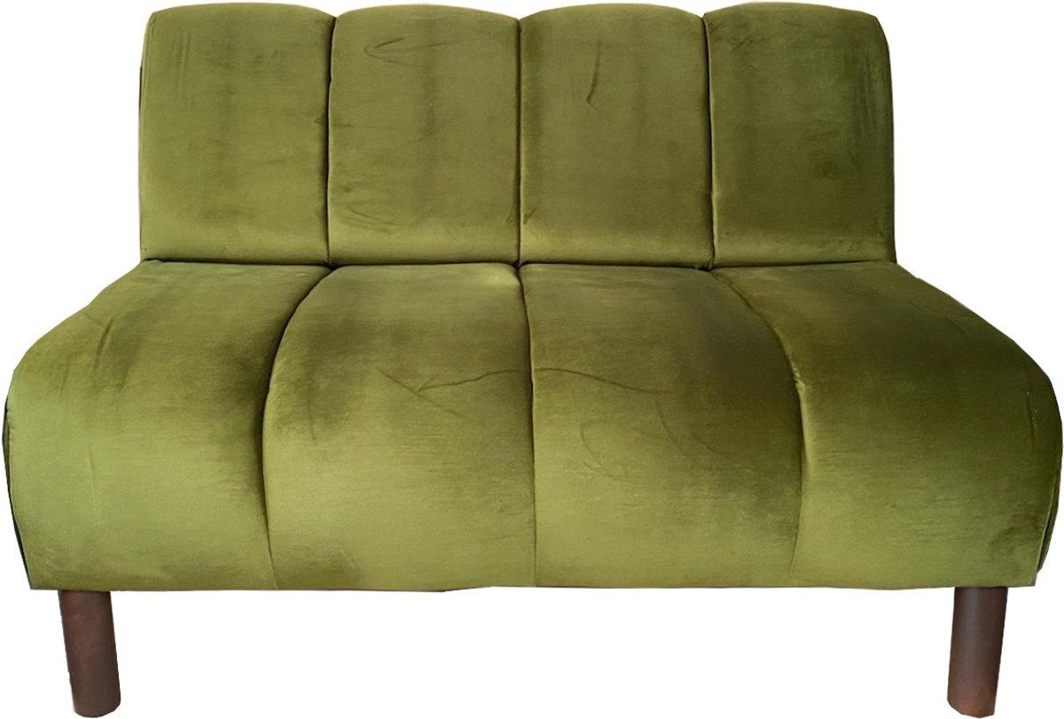 Casa Padrino Sofa Luxus Couch Old Green 121 x 75 x H. 87 cm - Wohnzimmer Sofa mit edlem Samtstoff - Luxus Möbel