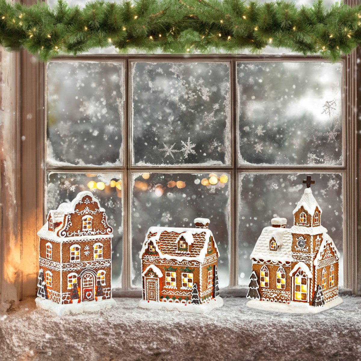 matches21 HOME & HOBBY Dekofigur LED Lebkuchen Lichthaus 16 cm als beleucht günstig online kaufen