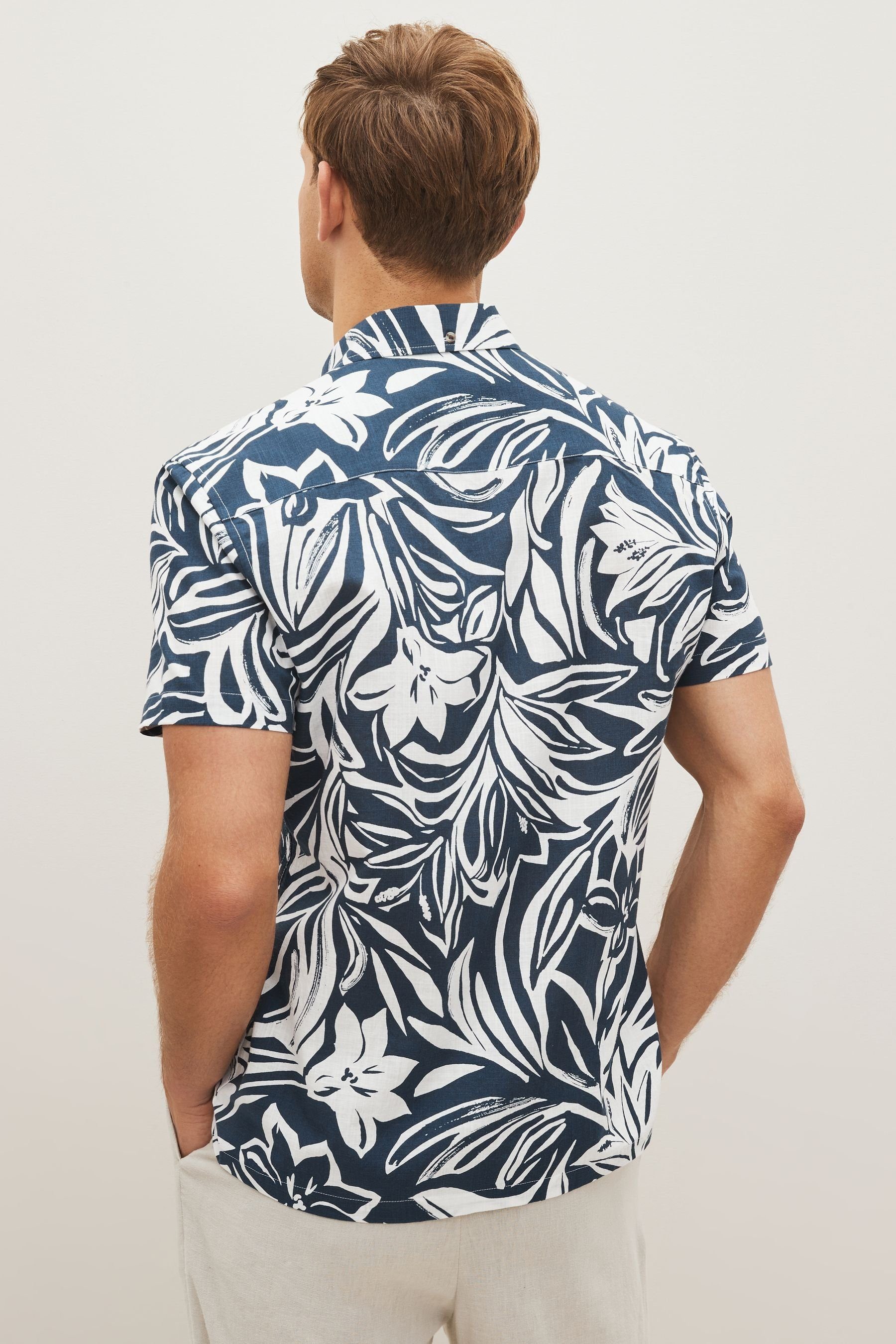Next Kurzarmhemd Kurzärmeliges Hemd mit Blumenmuster günstig online kaufen