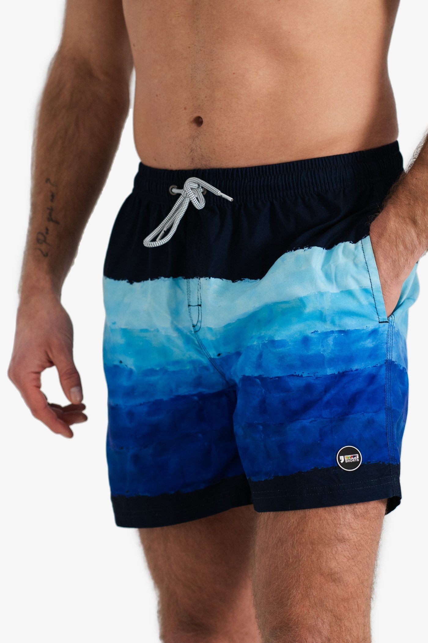 HAPPY SHORTS Badehose HAPPY SHORTS Herren Badeshorts Strandshort Meeresfarb günstig online kaufen