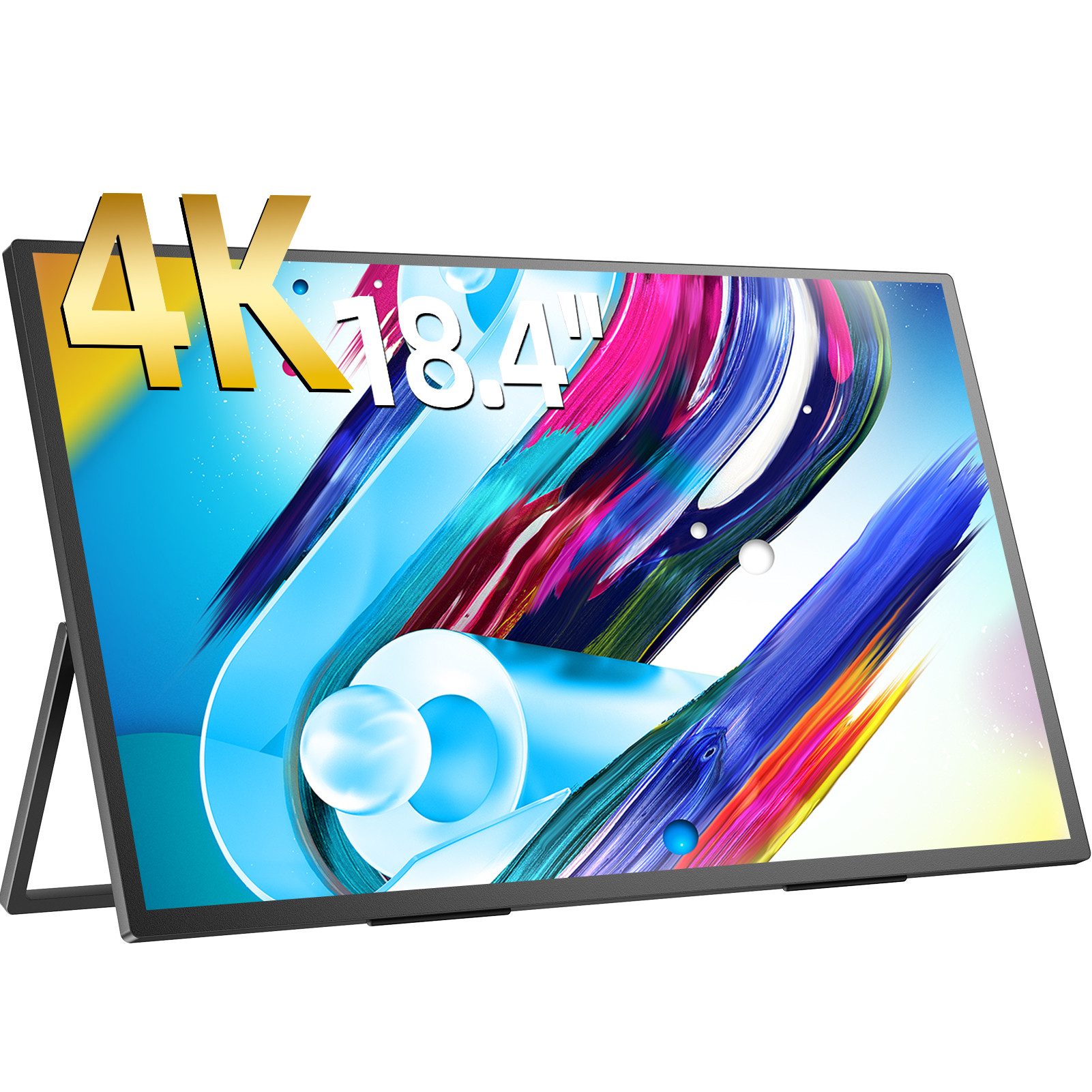 UPERFECT Tragbarer 4K Monitor 18 Zoll, UHD 3840x2160, Mobiler Monitor mit USB-C Portabler Monitor (45,70 cm/18 ", 3840 x 2160 px, 4K, 60 Hz, IPS, Mini HDMI, VESA-Montage, für Laptop/PC/PS5/Switch/Smartphone)