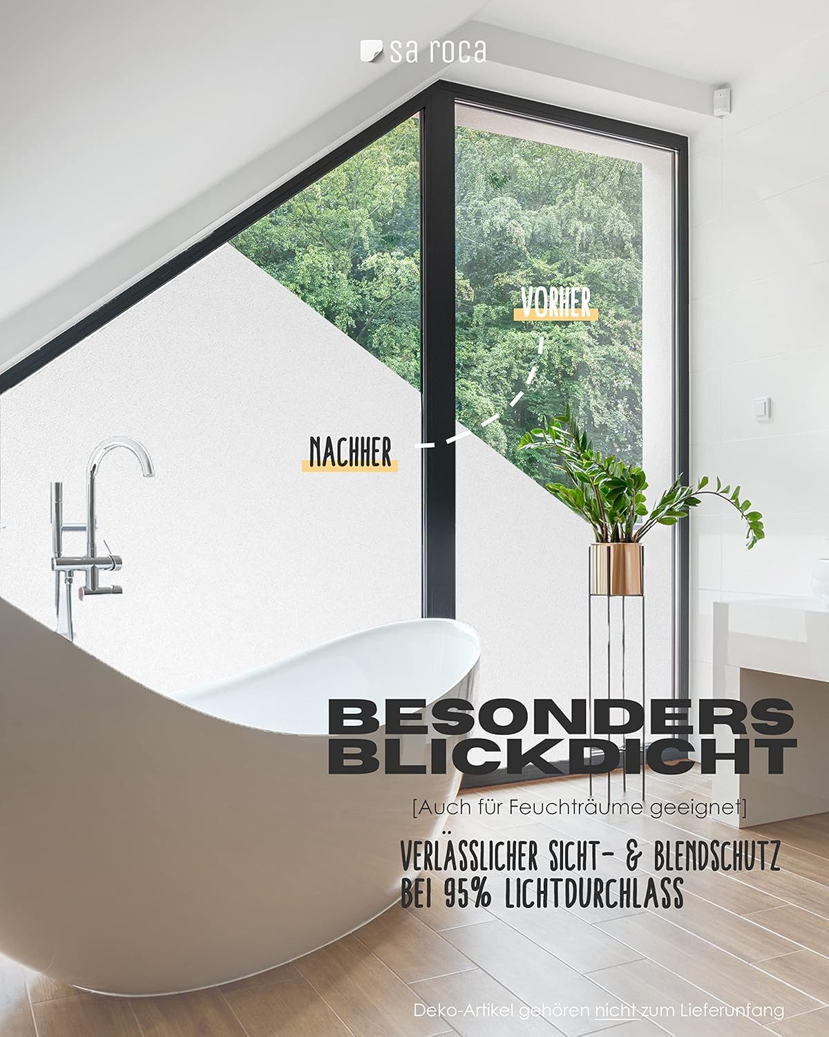 sa roca Fensterfolie 13,32€/qm blickdichte Milchglasfolie Sichtschutzfolie günstig online kaufen