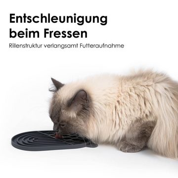 LucyBalu Antischlingnapf ZENPAD Schleckmatte für Katzen, Katzen Leckmatte, Slow Feeder