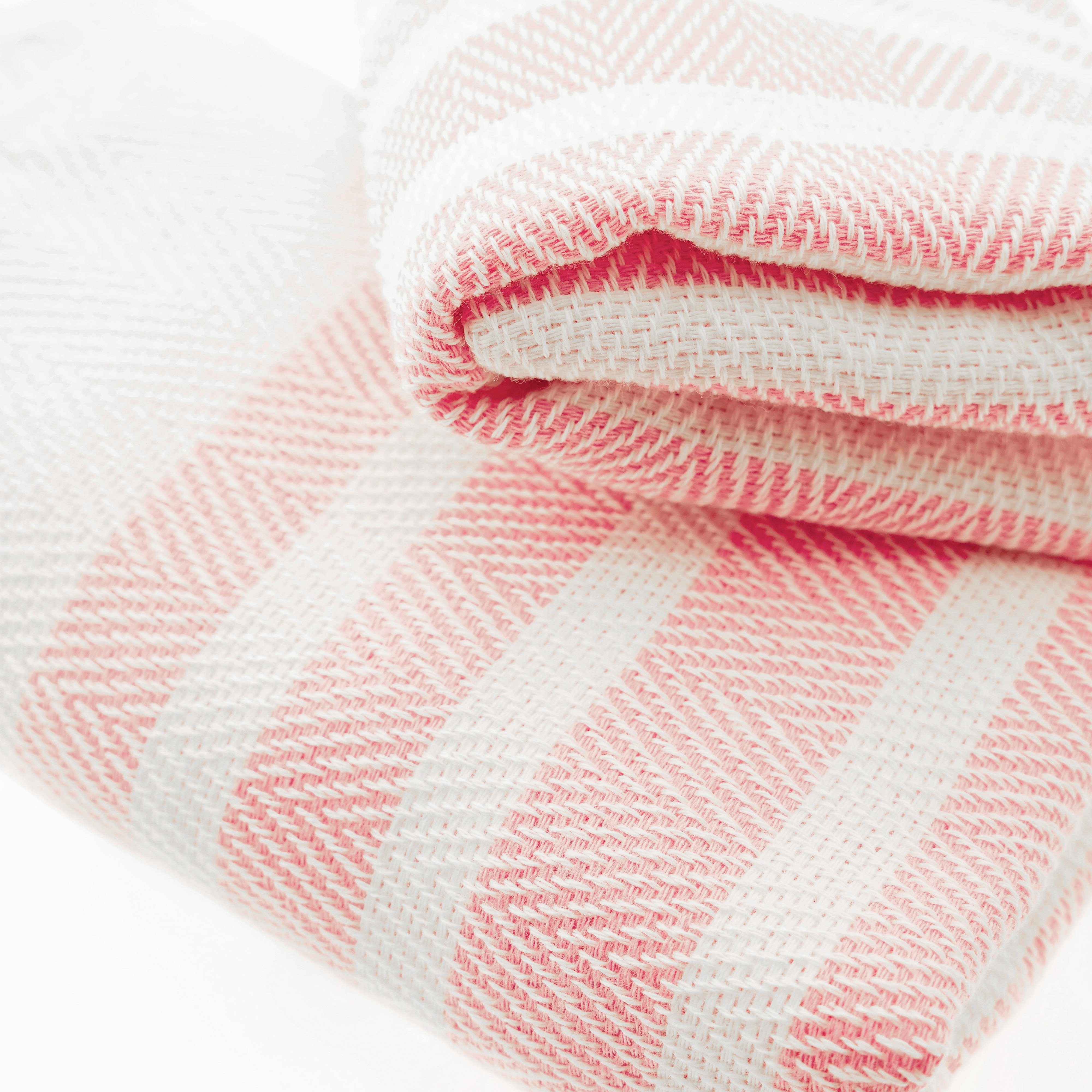 Turquoise Home Handtuch Set 2er Küchetuch Weiß-Pink Handtuch Pestemal (2-tlg) Pack Putztuch, 50x90cm
