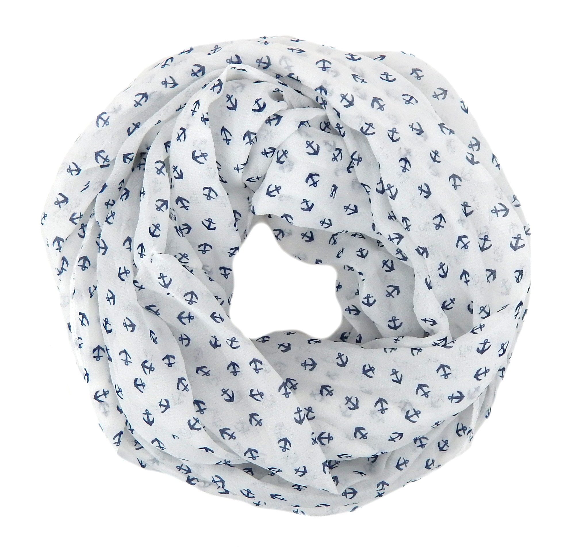 Ella Jonte Loop, maritimer Kinder Loop weiß blau Anker Mädchen Jungen Schal