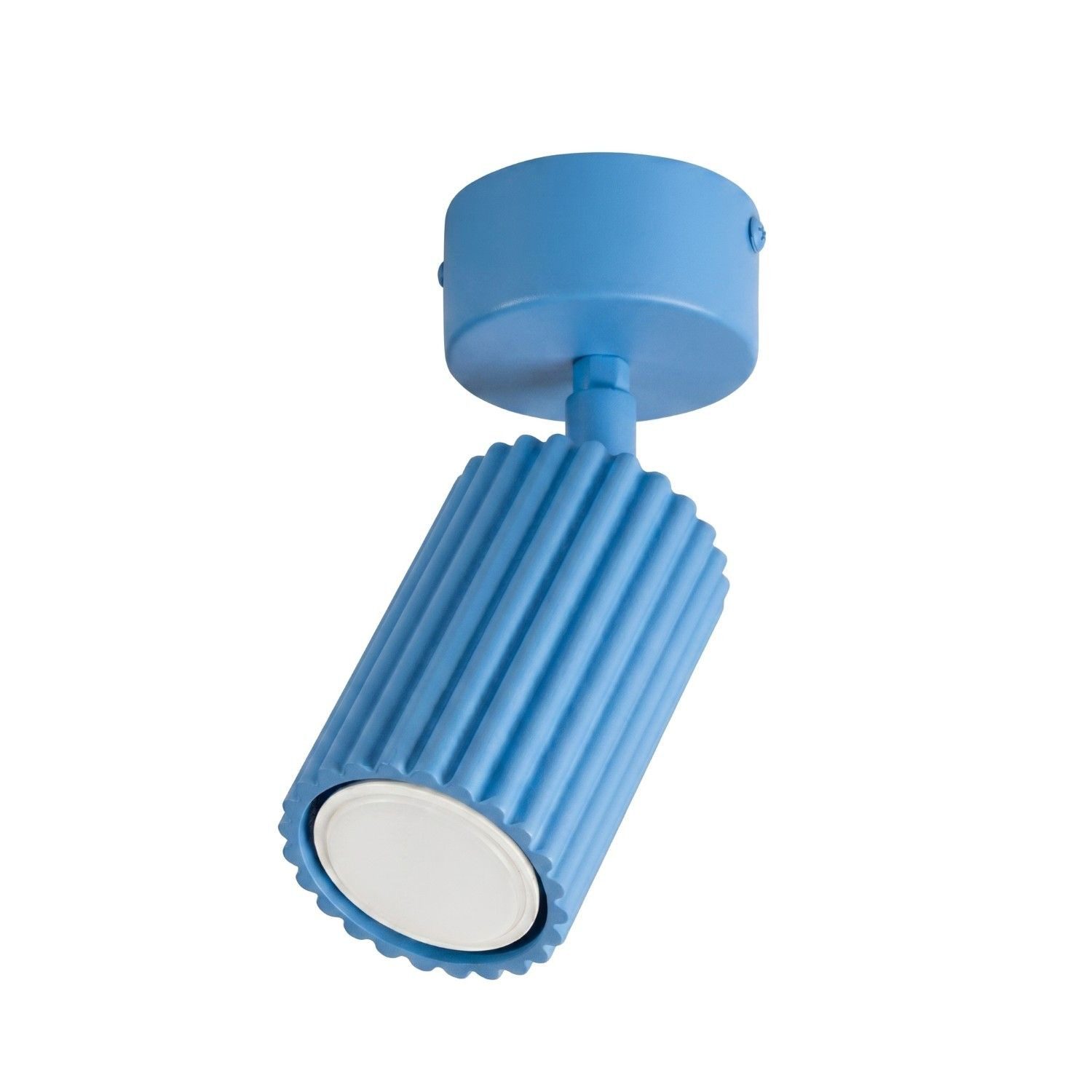Licht-Erlebnisse Deckenstrahler BERTA, ohne Leuchtmittel, Aluminium GU10 verstellbar 6.5 cm breit Hellblau Modern