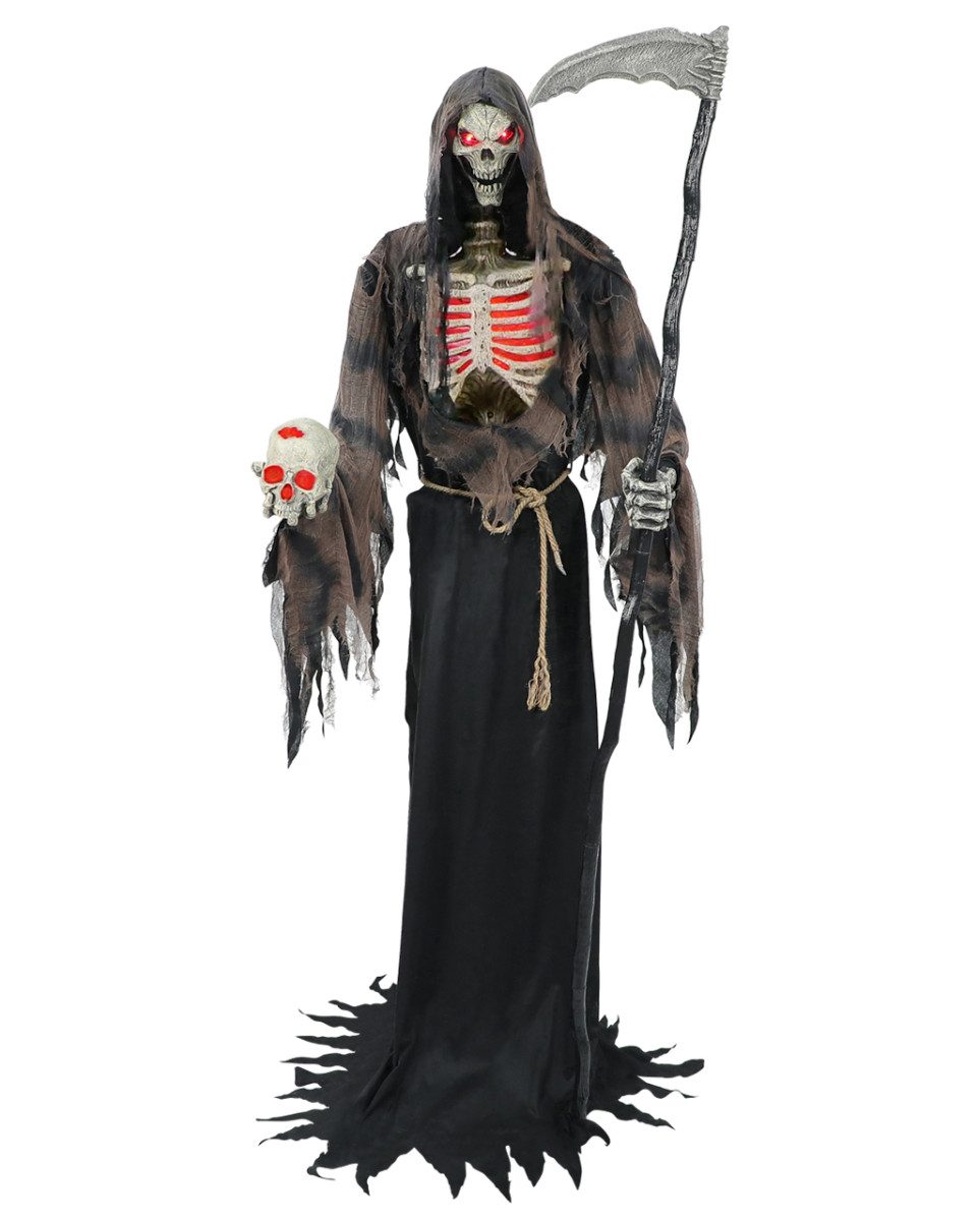 Horror-Shop Dekoobjekt Riesiger Grim Reaper Animatronic mit Licht, Bewegu