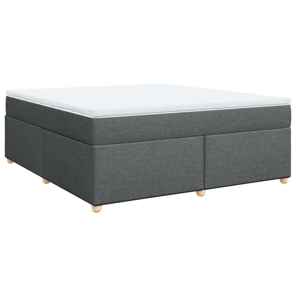 vidaXL Bett Boxspringbett mit Matratze Dunkelgrau 180x200 cm Stoff