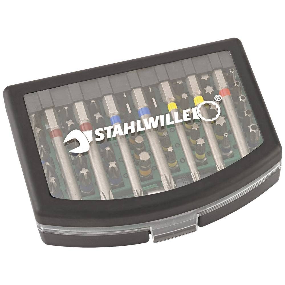 Stahlwille Bit-Set Bit Set 56-tlg. Bitsatz mit 1/4″ Bithalter magnetisch TORX 96080156, inkl. Bithalter