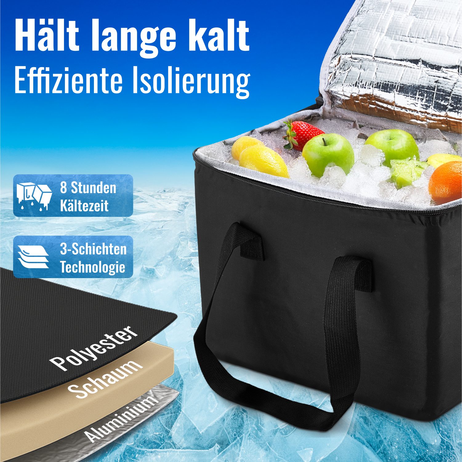 achilles Einkaufsbeutel Kühltasche, Kühleinsatz, Kühlbox für Faltkorb, Kühl günstig online kaufen