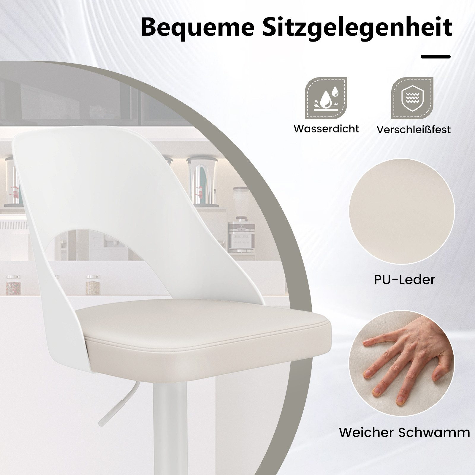COSTWAY Barhocker (2er Set), Barstühle 360° günstig online kaufen