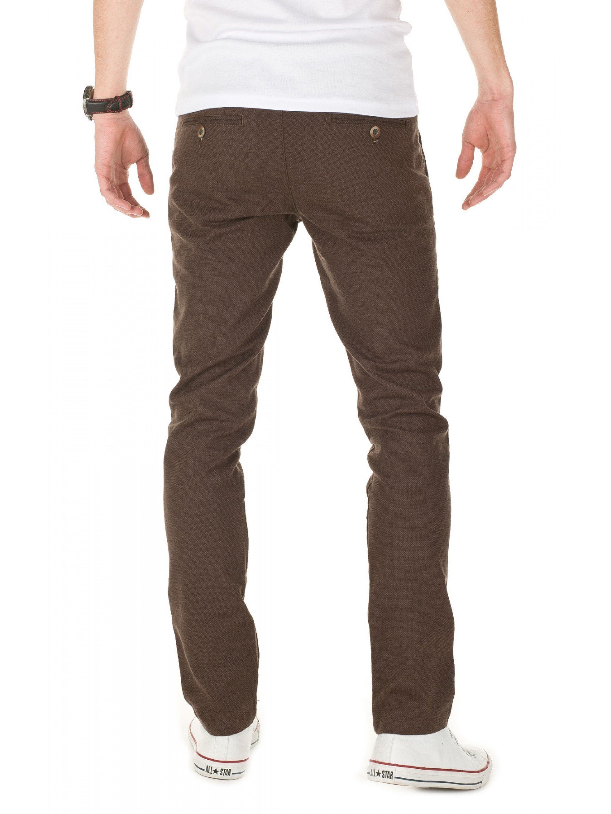 1314) Rengar Pants WOTEGA Tragekomfort Chinohose (seal Chino hohem Braun brown mit