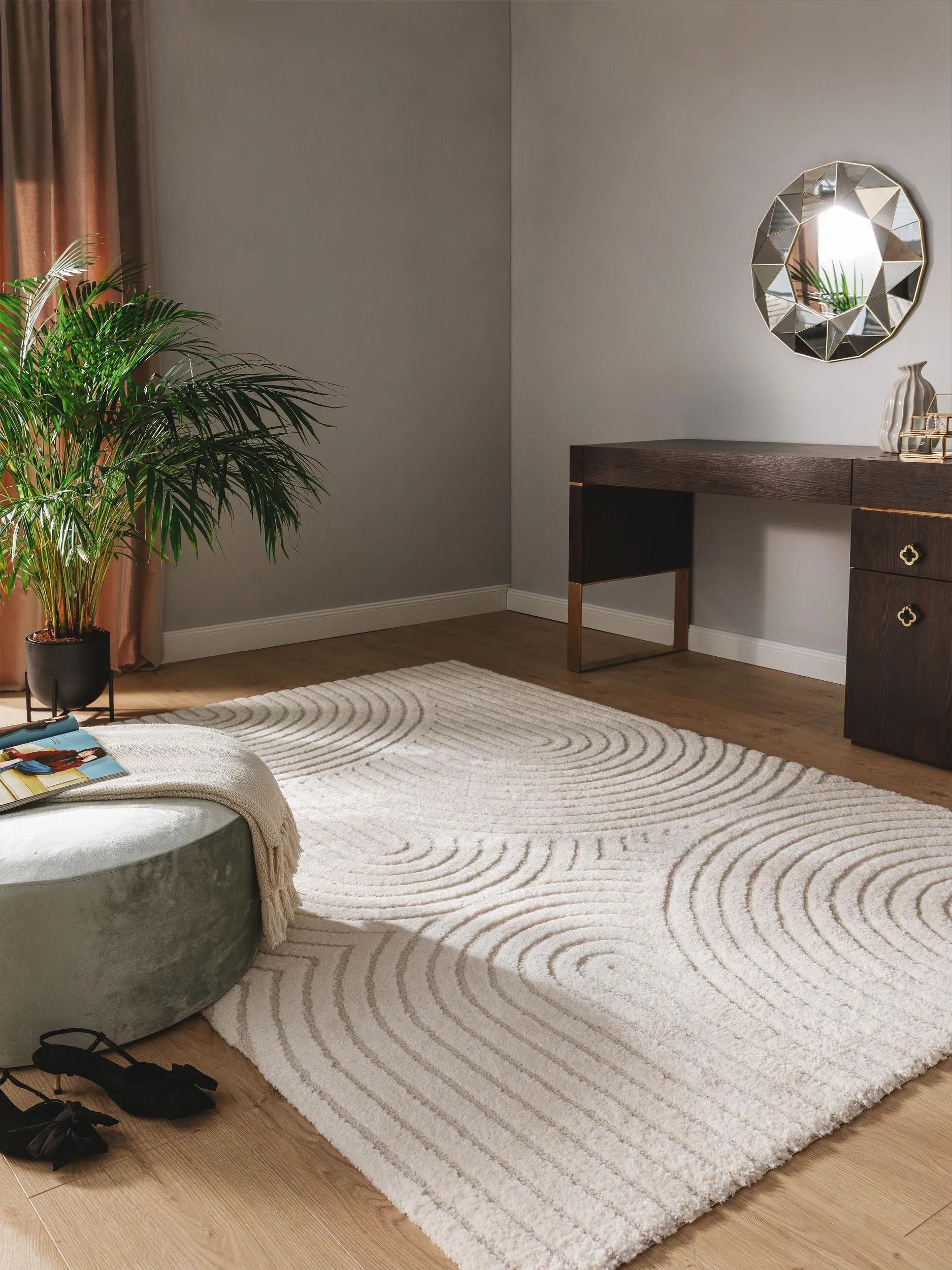 benuta Teppich Eve, rechteckig, Höhe: 11 mm, Teppich Wohnzimmer, Schlafzimmer, Esszimmer, Flur, Kunstfaser, Cozy