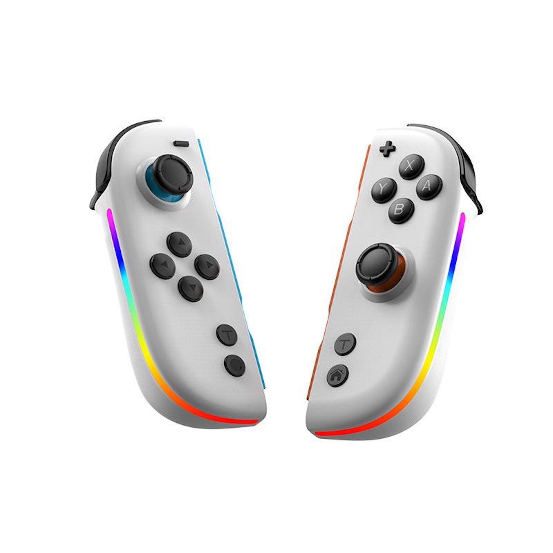 Wigento Für Nintendo Switch Split Controller mit Motion & RGB Weiß Gaming-Adapter, 0 cm, Hall Effect Joysticks, 6-Achsen-Sensor, RGB-Beleuchtung