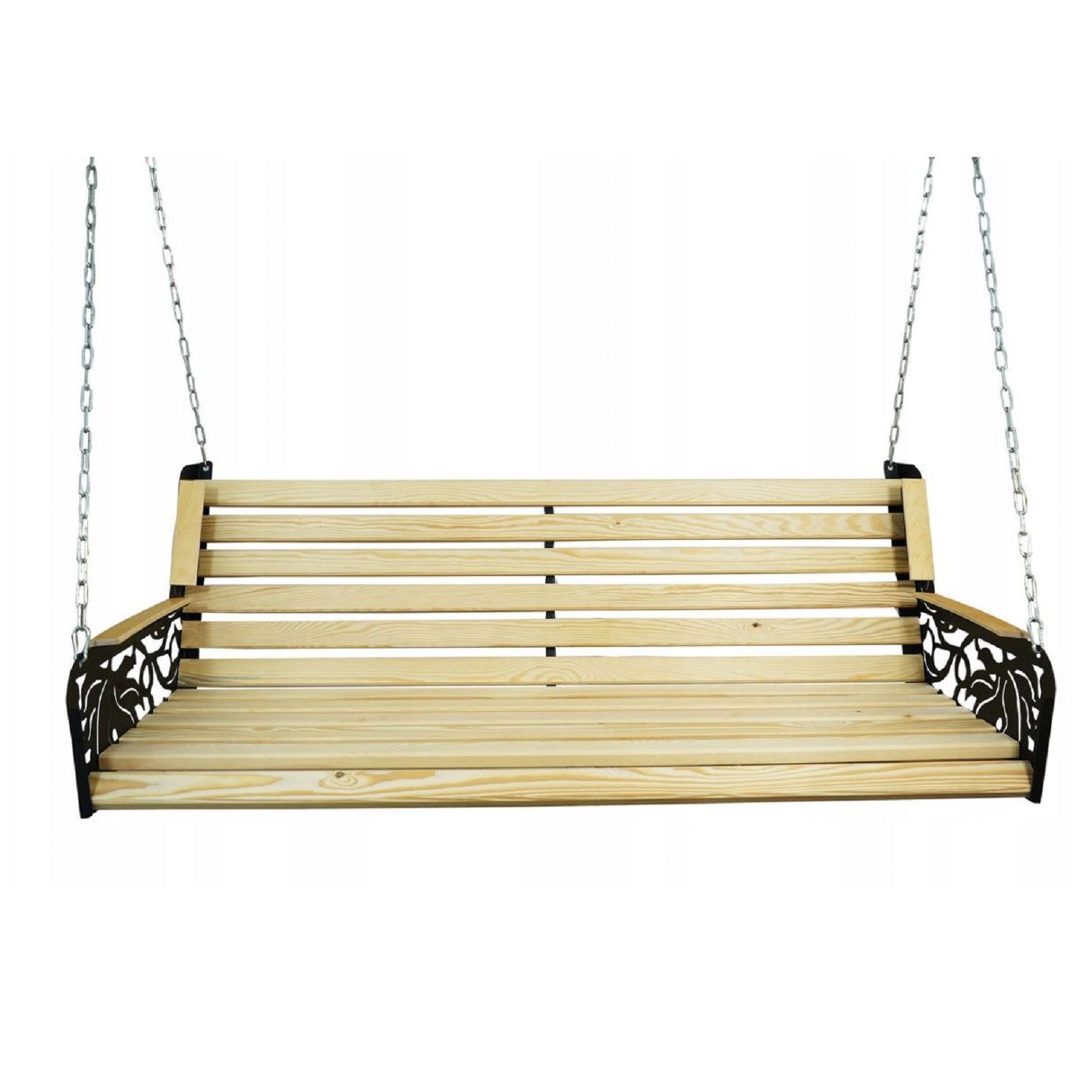QLS Hollywoodschaukel 150 cm bis zu 300 kg, 1-Sitzer, Premium Rahmen mit Holzleisten Outdoor-Oase