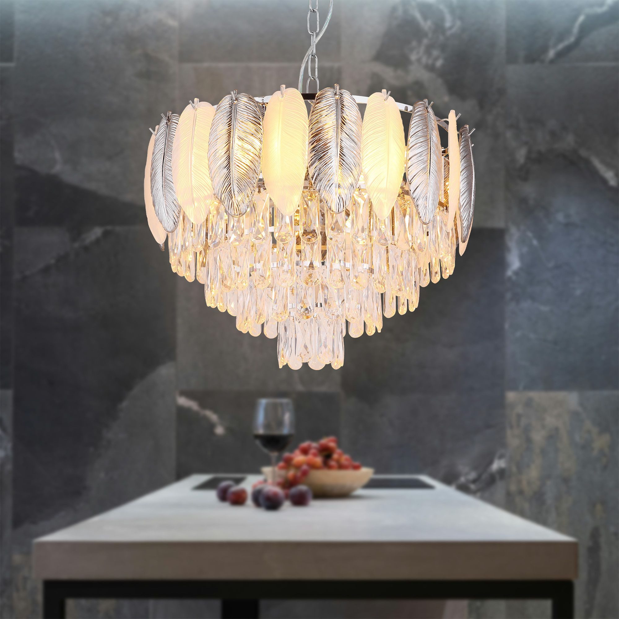 bmf-versand Люстры Hängelampe Wohnzimmer Hängeleuchte Kristall Deckenleuchte Люстры, Kristalllampe, ohne Leuchtmittel, Wohnzimmerlampe Kristalle