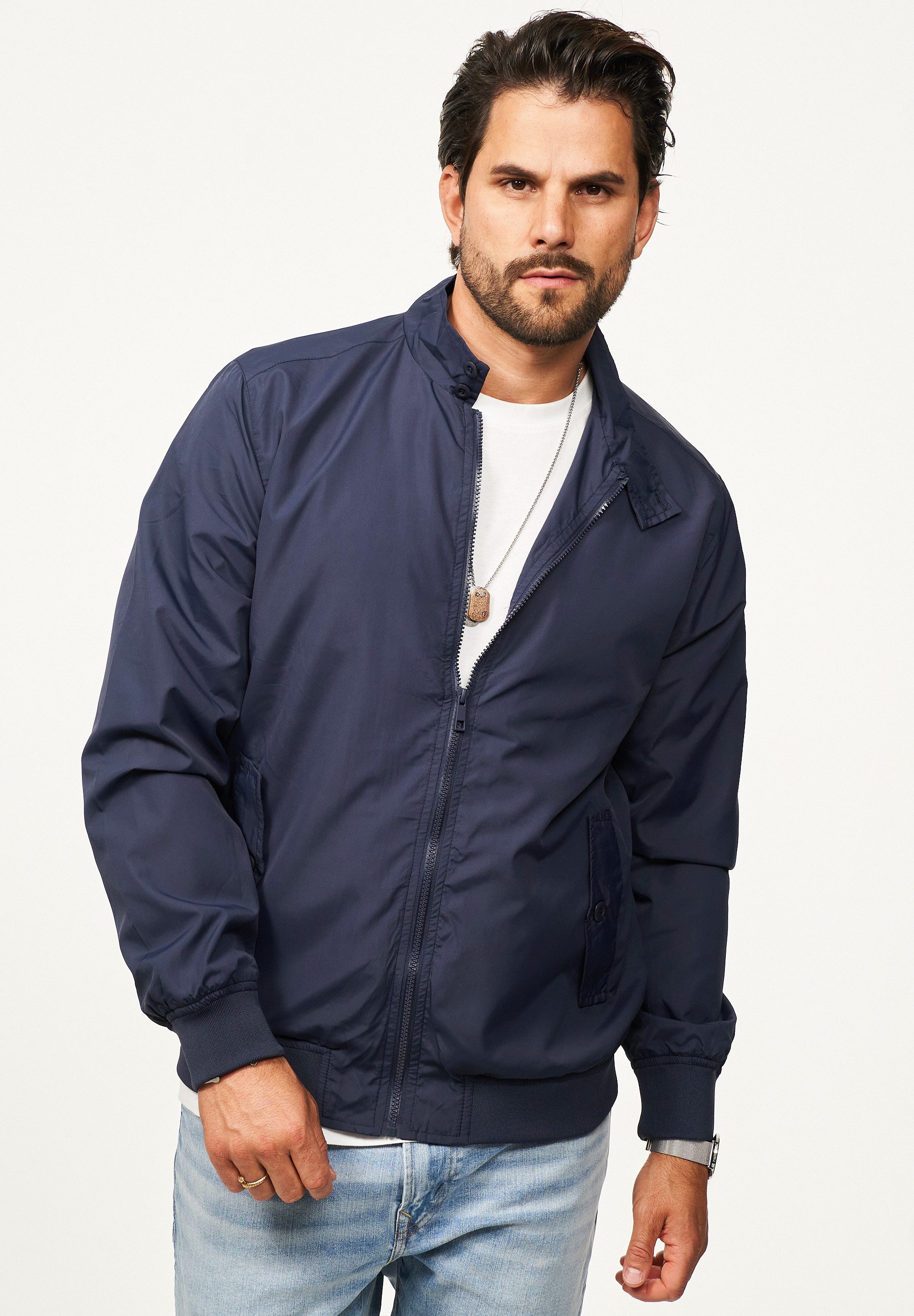 SOULSTAR Blouson mit hochschließbaren Kragen leichte Harington-Sommerjacke Herren Blousonjacke leichte Bomberjacke Übergangsjacke
