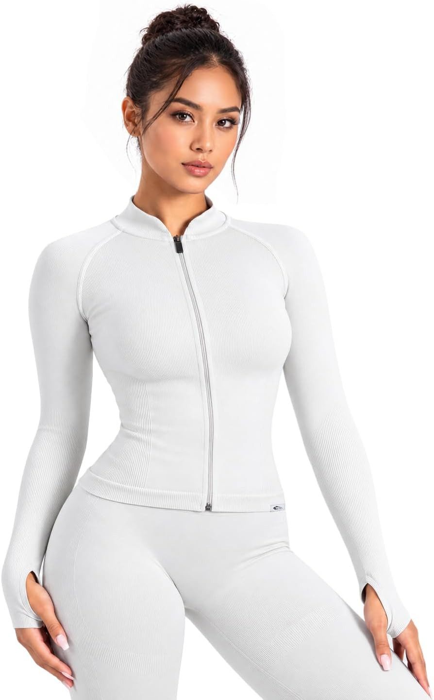 Smilodox Trainingsjacke Revia, Slim Fit Laufjacke mit Stehkragen & Daumenöffnungen, Workout Fitness Oberteil, elastisches …