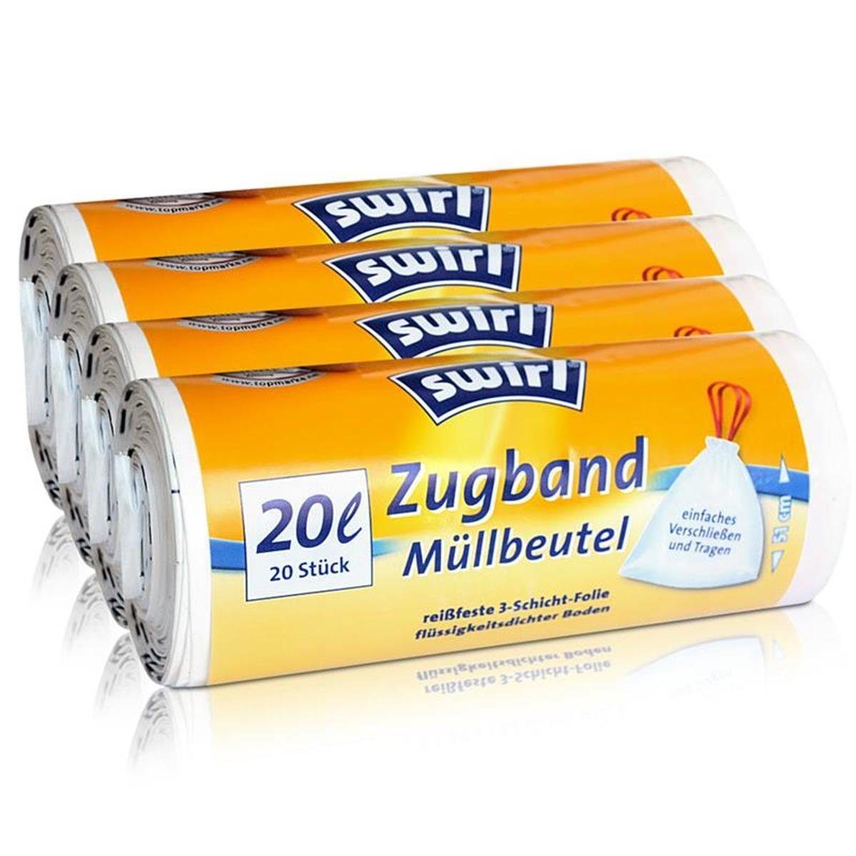 Swirl Müllbeutel 4x Swirl Zugband Müllbeutel 20L (20 stk./ Rolle)