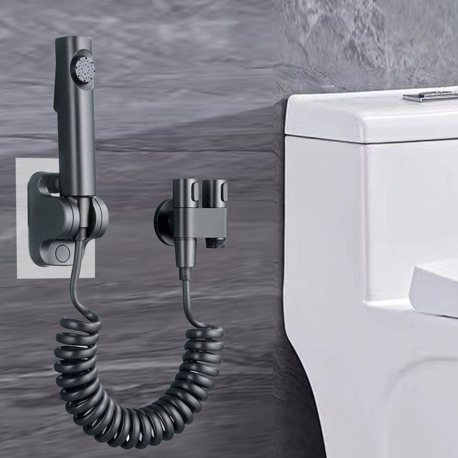 YINDN Bidetarmatur 2m Teleskopschlauch Bidet-Wasserhahn-Set,7,5-cm³- Bidet- günstig online kaufen