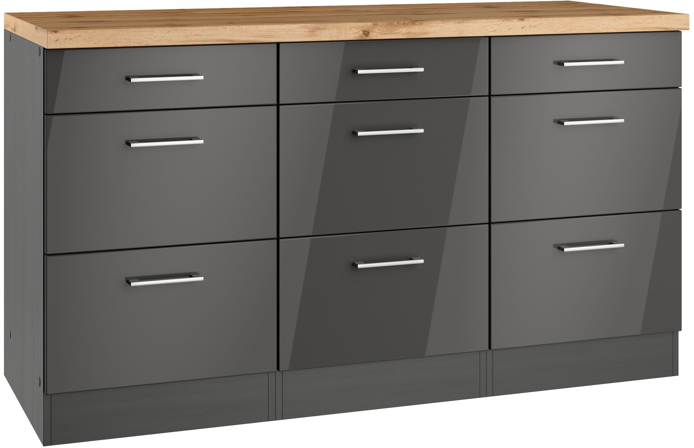 KOCHSTATION Unterschrank KS-Milan Auszugschrank 150 cm, matte oder hochglänzende Fronten