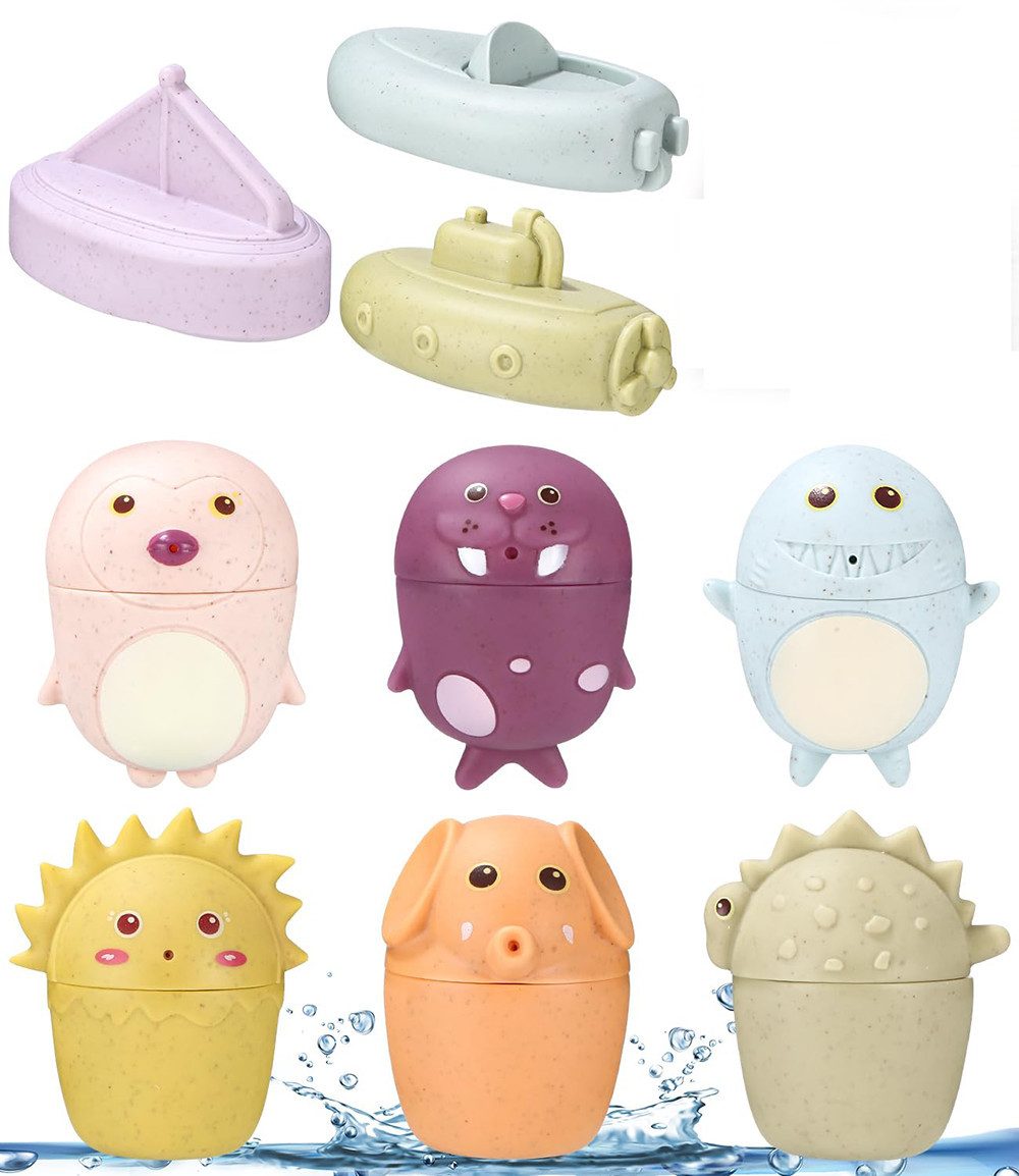 CLTYQ Badespielzeug Badewannenspielzeug ab 1 2 3 4 Jahr, Silikon Badespielz günstig online kaufen