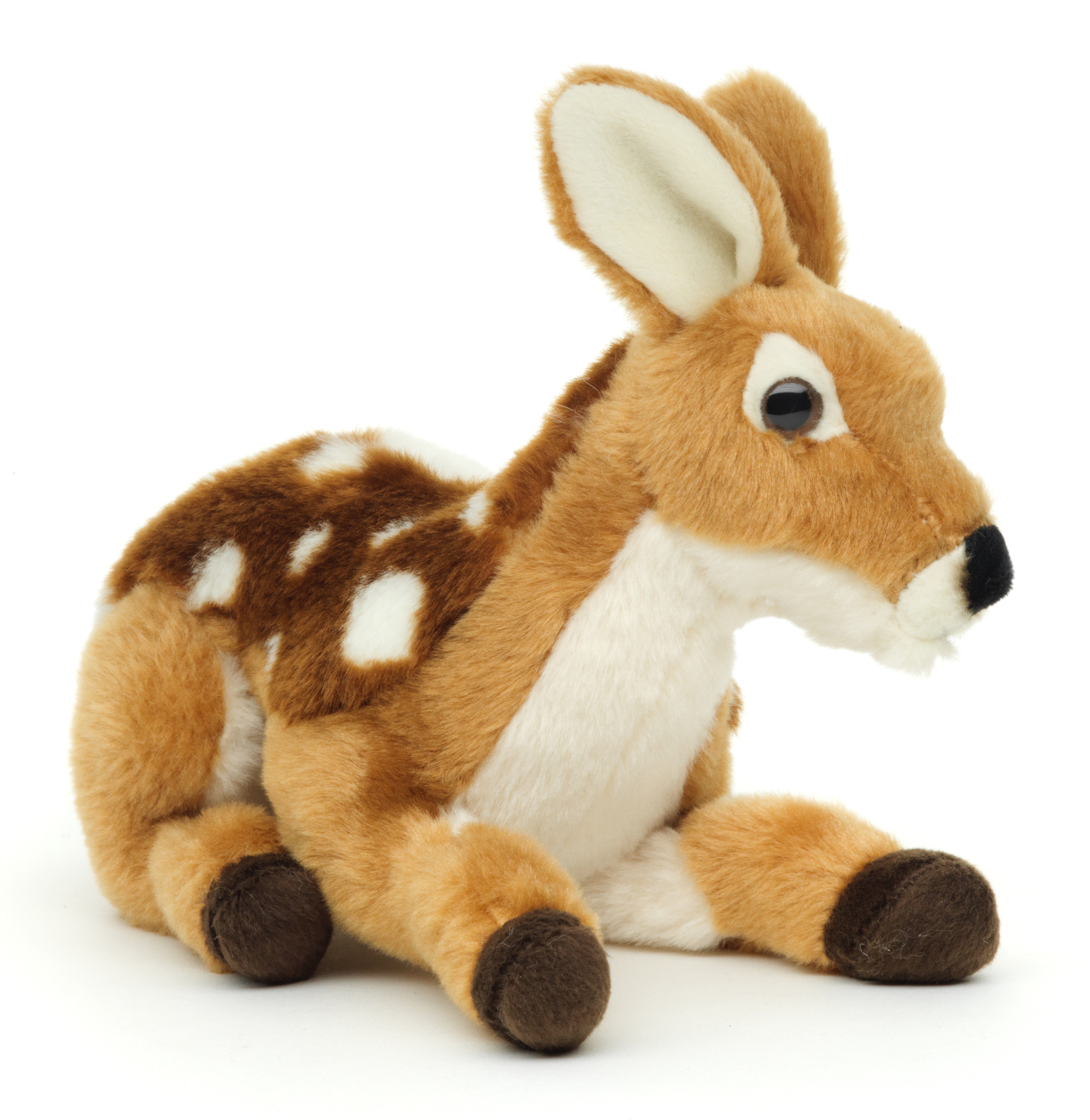 Uni-Toys Kuscheltier Rehkitz, liegend - 17 cm (Länge) - Plüsch-Reh - Plüschtier, zu 100 % recyceltes Füllmaterial