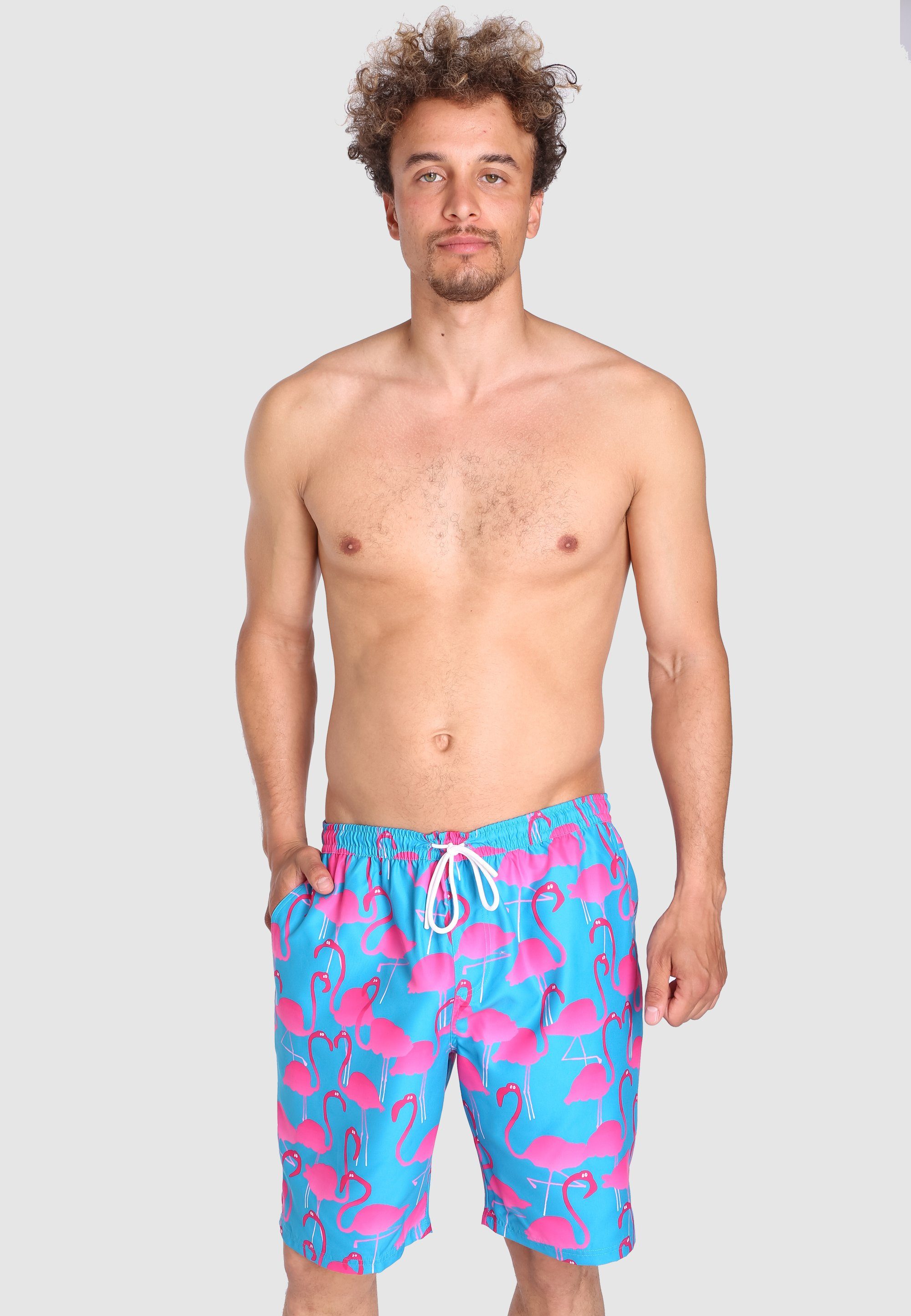 Lousy Livin Badehose Flamingos Beach Shorts mit witzigem Allover-Print