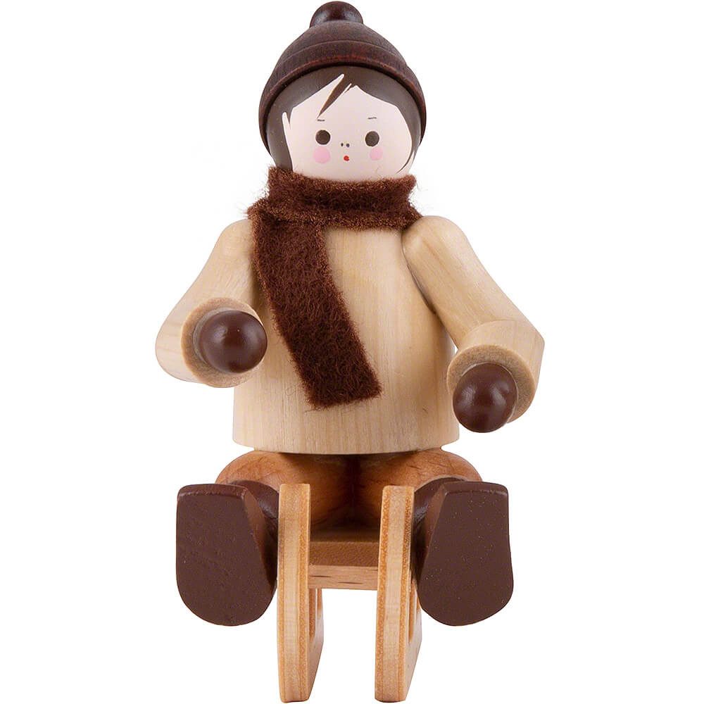 Volkskunstwerkstatt Romy Thiel Dekofigur Thiel-Figur Rodler - natur (5,5cm) von Romy Thiel