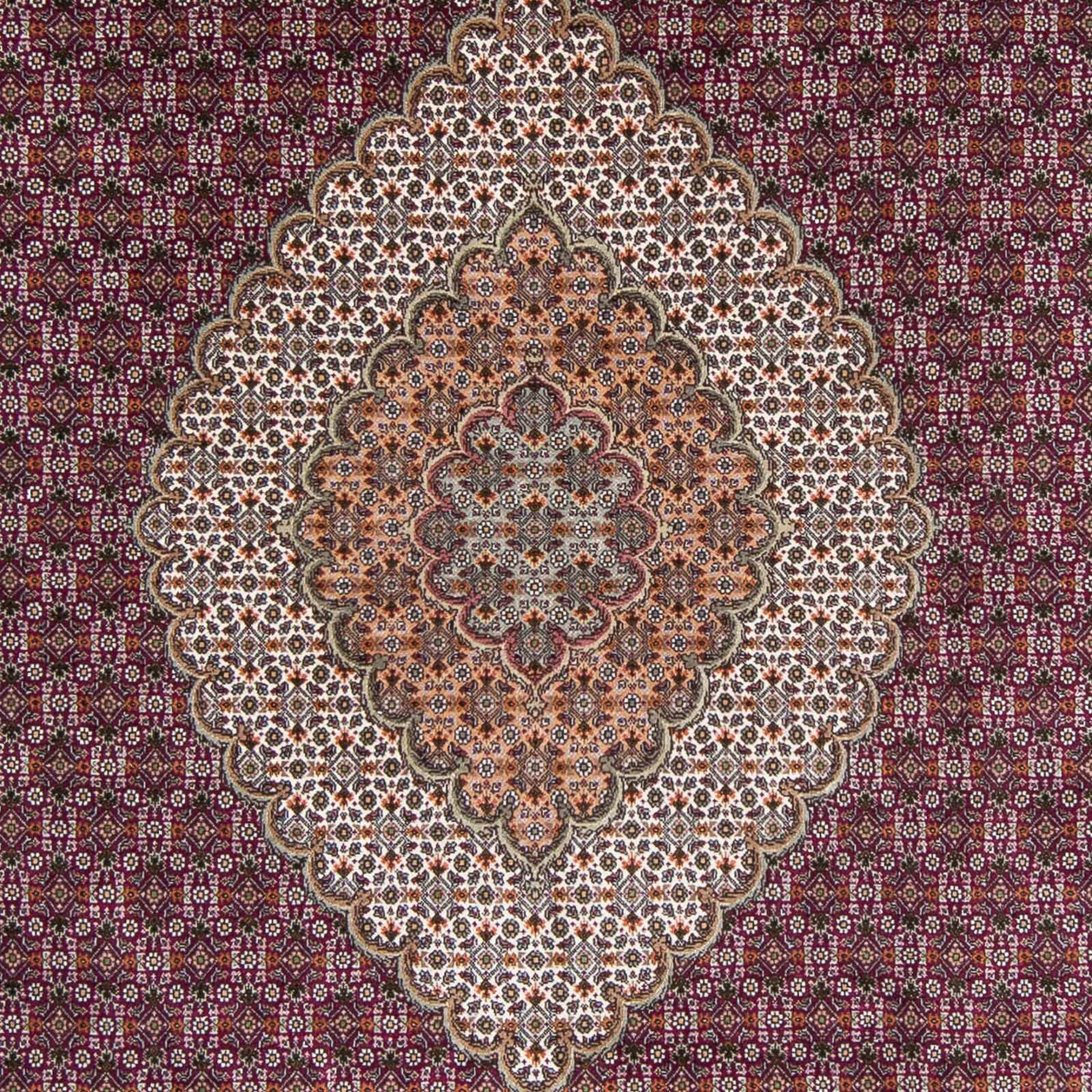 Perser - x 302 10 rechteckig, - Einzelstück Orientteppich dunkelrot, - 203 Zertifikat morgenland, Höhe: mit cm mm, Handgeknüpft, Wohnzimmer, Täbriz