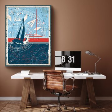 wandmotiv24 Leinwandbild Maritim, Segelschiff, Hochformat, Maritim (1 St), Wandbild, Wanddeko, Leinwandbilder in versch. Größen