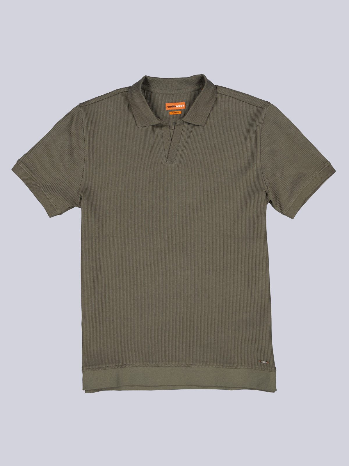 Poloshirt Herren Poloshirt mit besonderem Kragen, Oliv