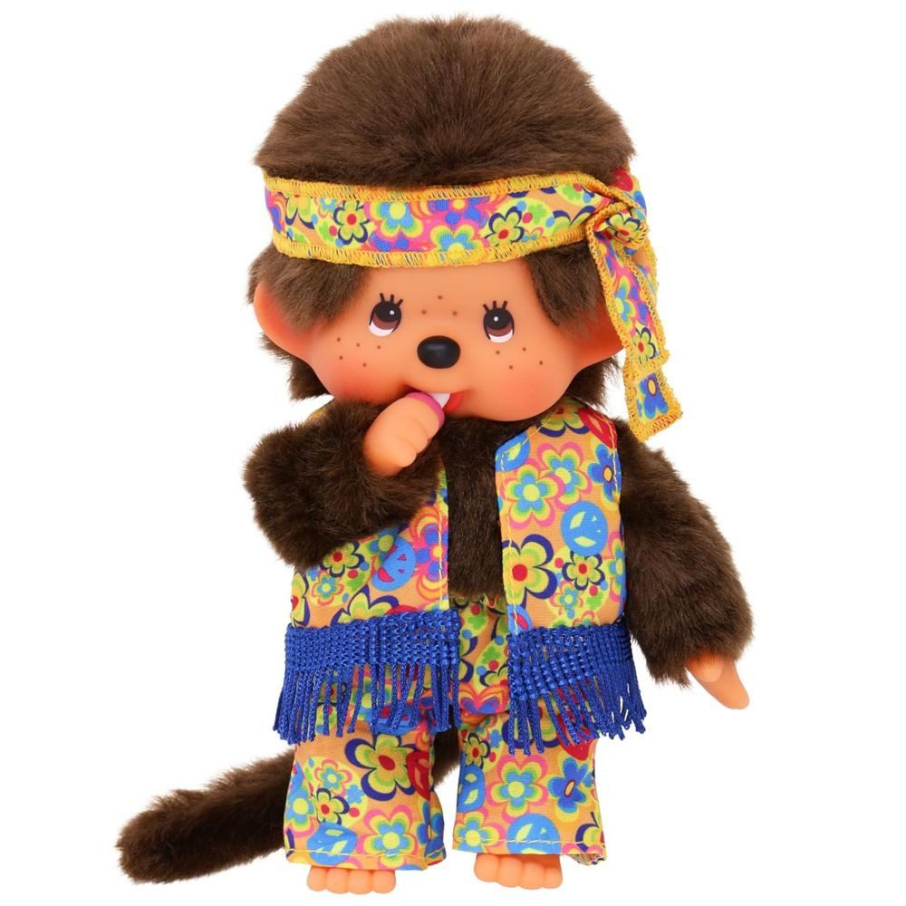Monchhichi Plüschfigur Hippie Junge mit Kopfband 20 cm Monchhichi Puppe