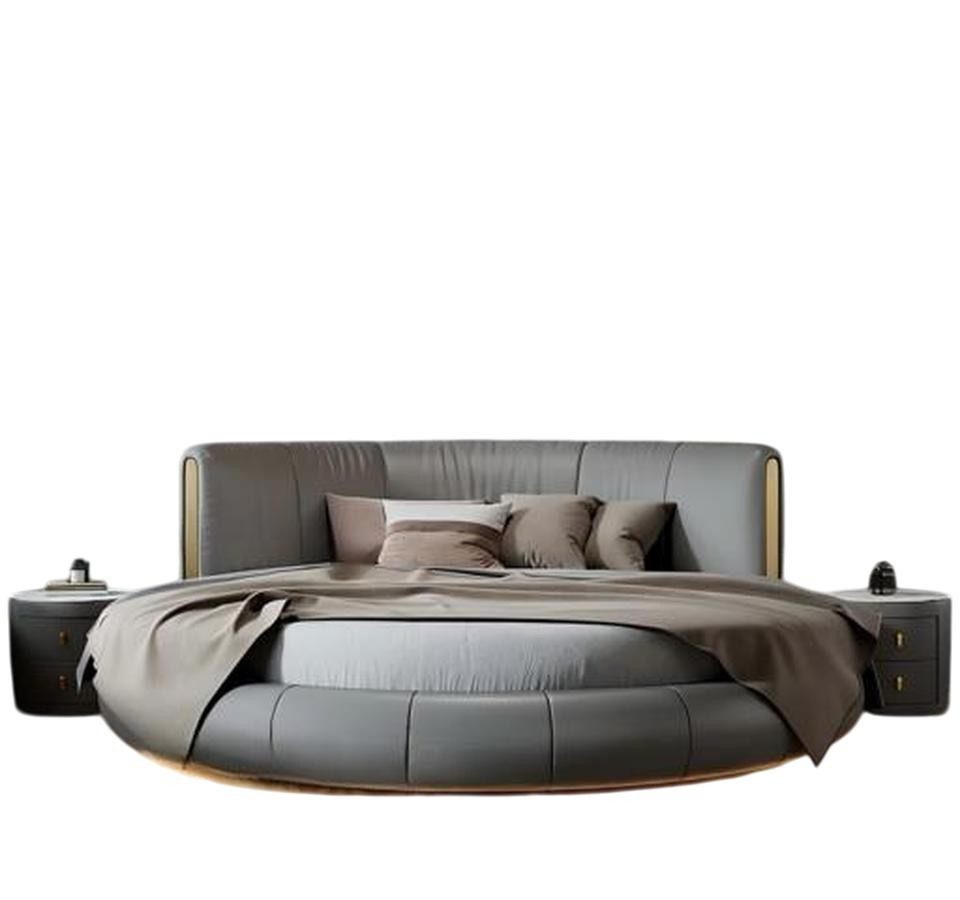 Xlmoebel Rundbett Graues Rundbett von XLMOEBEL mit elegantem Design (Rundbett, 1-tlg., Rundbett, grau), Made in Europa
