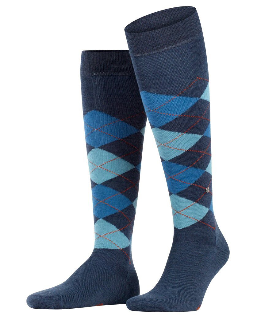 Burlington Kniestrümpfe Edinburgh (Argyle-Muster) dunkelblau Herren - 1 Paar