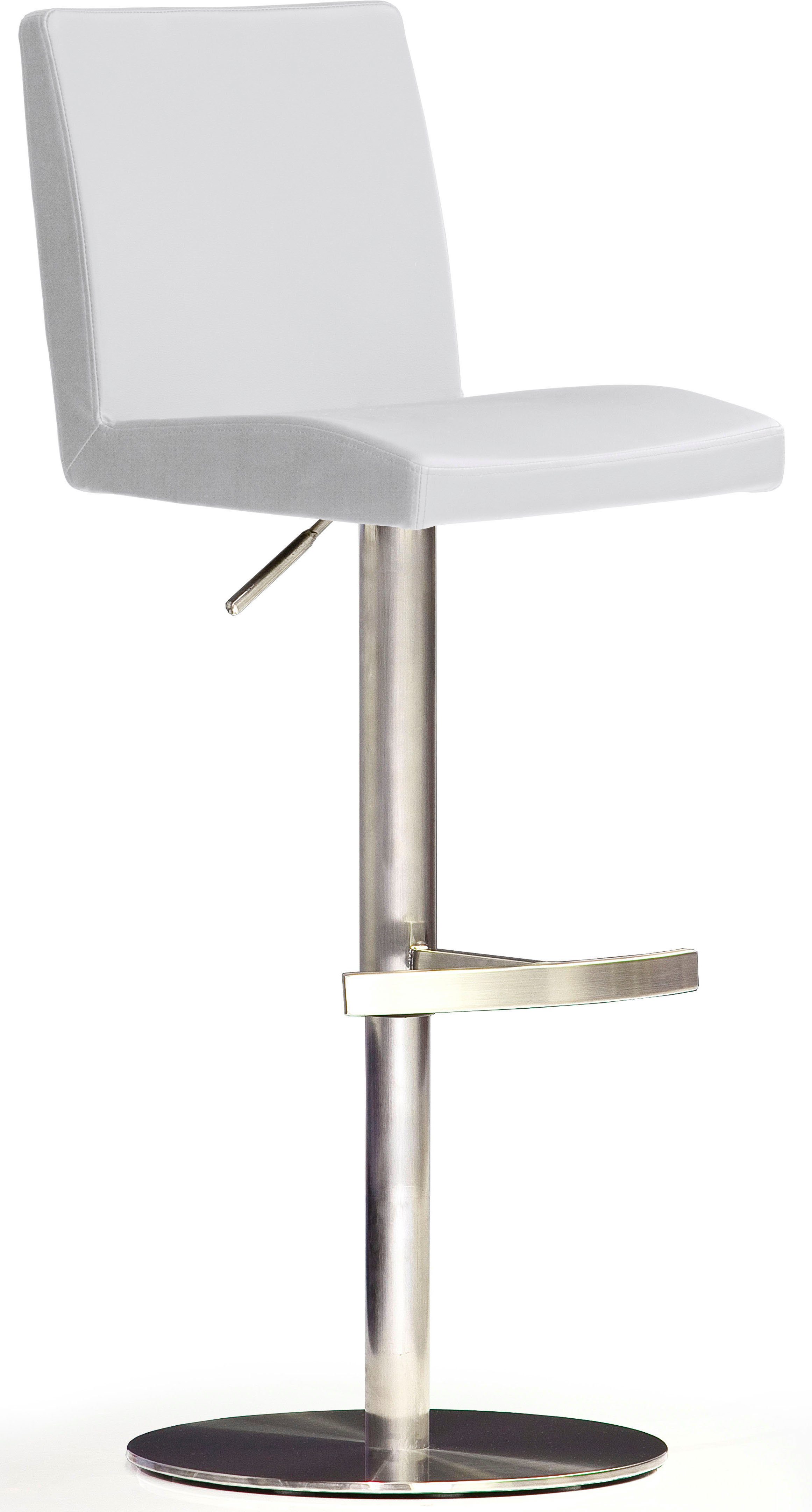 MCA furniture Bistrostuhl BARBECOOL Barhocker Bistrostuhl Tresenhocker, mit Rückenlehne,Bodenplatte rund, 360° drehbar, Sitzhöhe von 56-81 cm