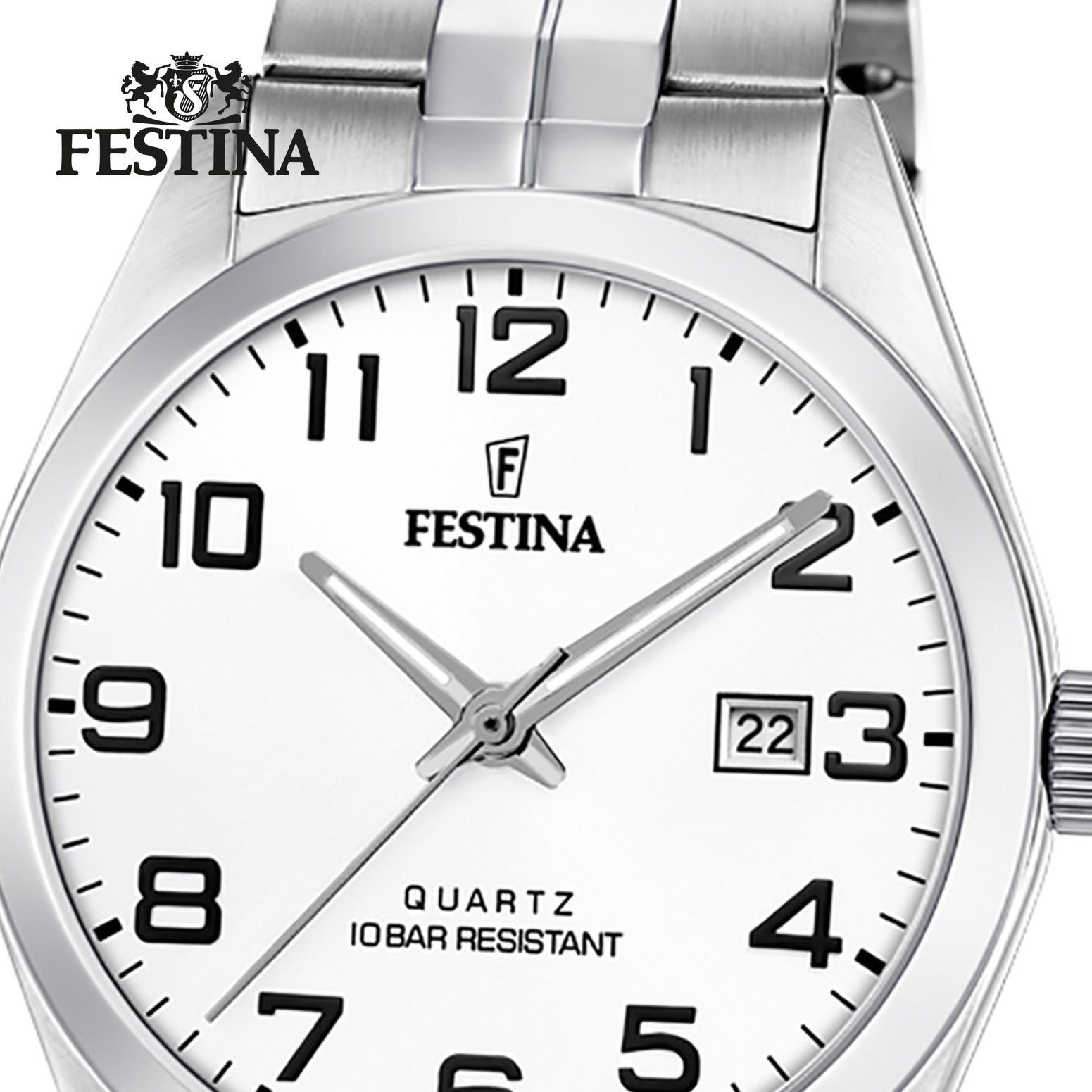 Festina Quarzuhr Festina Herren Uhr F20437/1 Edelstahl, (Analoguhr), Herren Armbanduhr rund, Edelstahlarmband silber