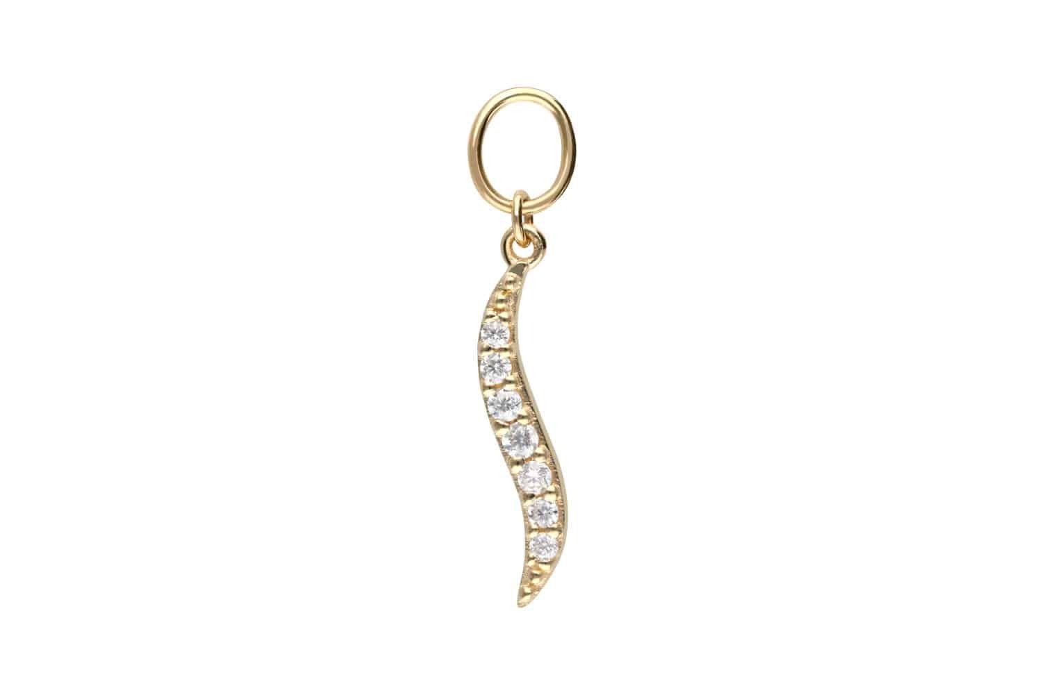 PIERCINGLINE Piercing-Set 18 Karat Gold Anhänger für Clicker MOISSANIT-ANHÄNGER (Piercing-Anhänger, 1-tlg)
