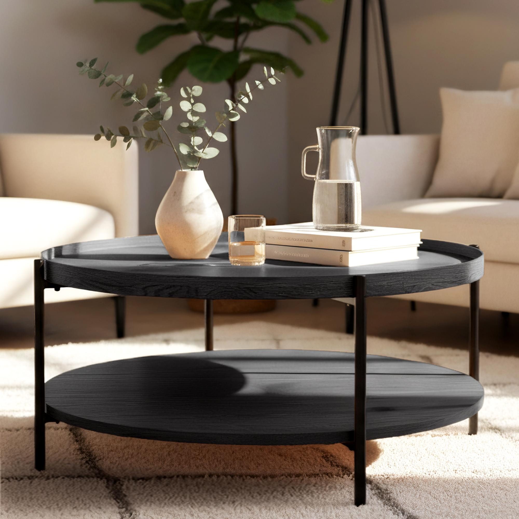 CLP Couchtisch Corbitan, Holztisch, pulverbeschichtetes Metall günstig online kaufen