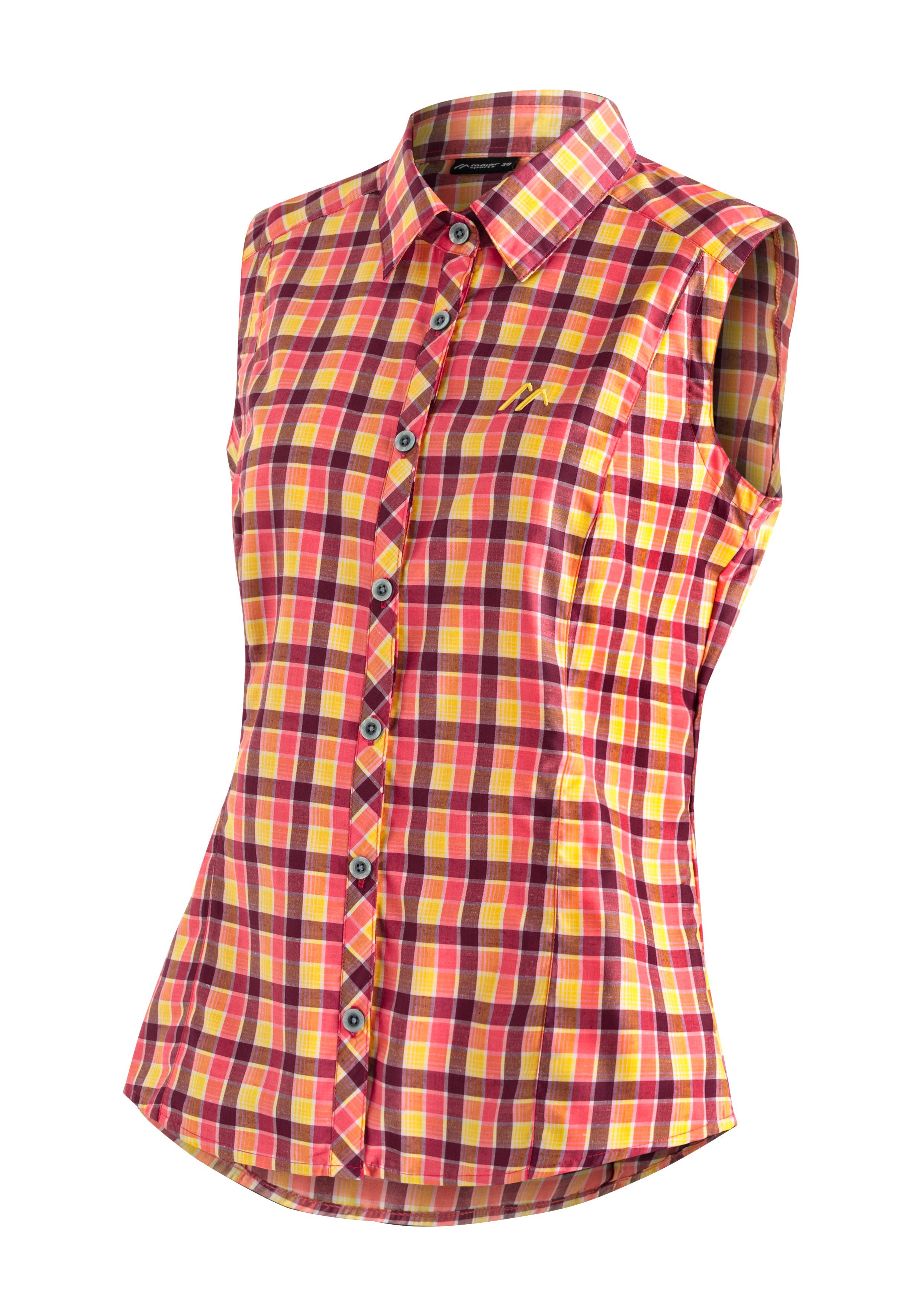Maier Sports Funktionsbluse "Paloma", Karierte, ärmellose Bluse für Wandern günstig online kaufen