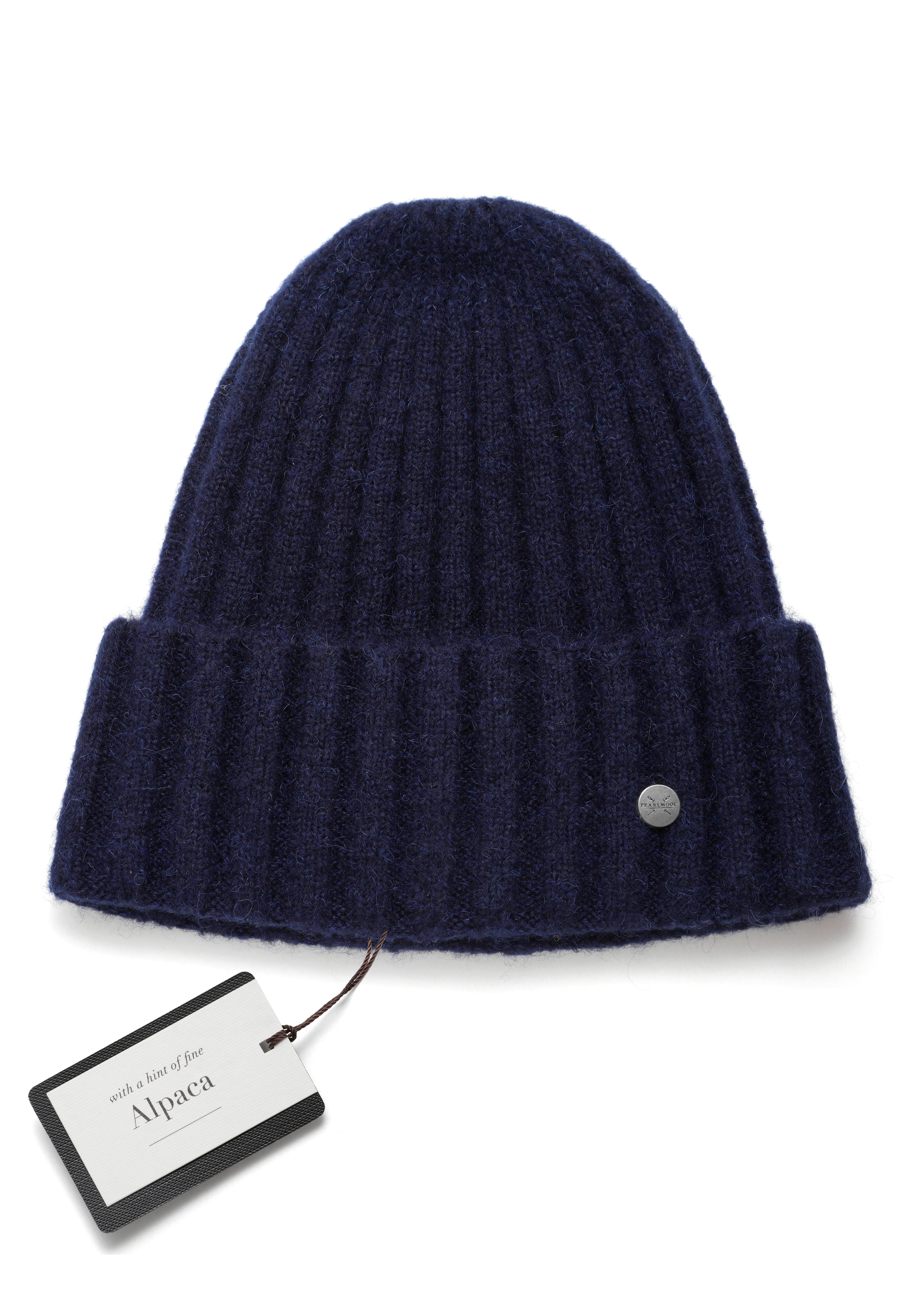 PEARLWOOD Strickmütze JANNE in breiten Rippen gestrickt, breiter Umschlag, wärmend, Wollanteil