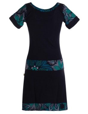 Vishes Sommerkleid Damen Sommerkleid Kurzarm Mini-Kleid Tunika-Kleid T-Shirtkleid Boho, Goa, Retro Style